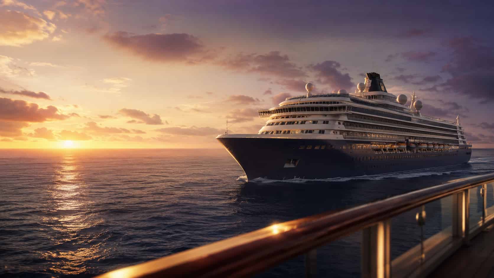 Crucero de lujo al amanecer