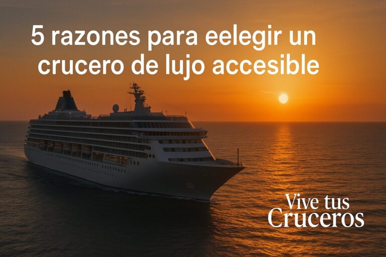 crucero de lujo accesible al atardecer