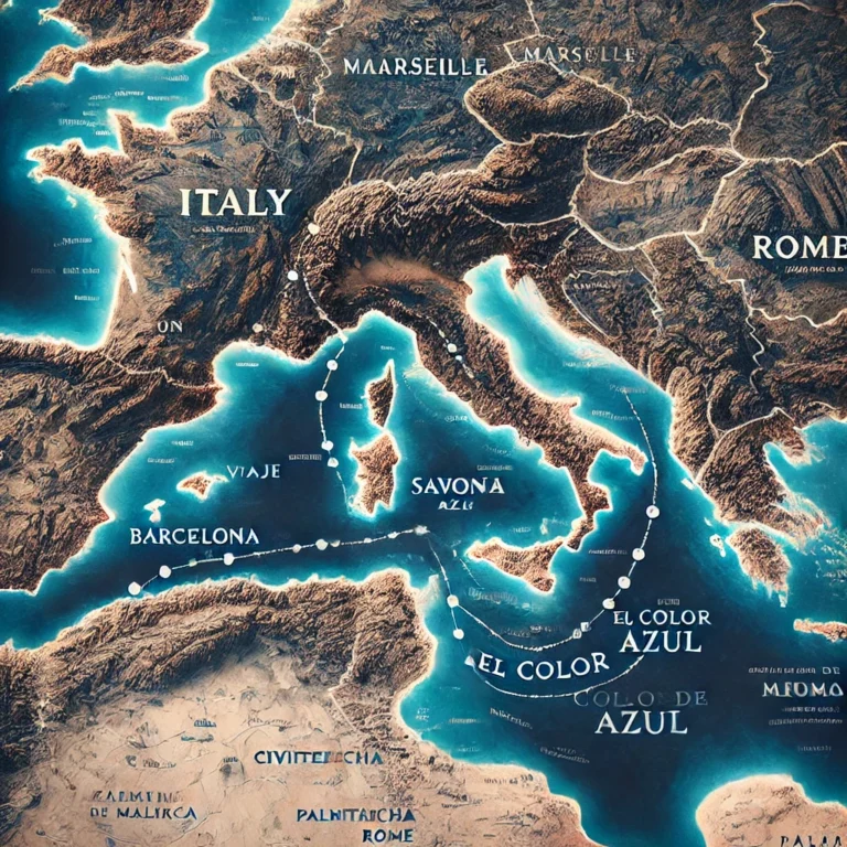 Mapa de la ruta Un Viaje hacia el Color Azul por el mediterraneo