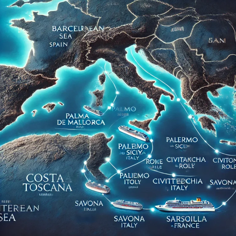 Mapa de una ruta al mediterránneo